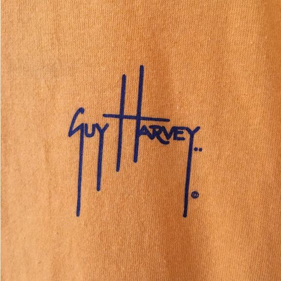 Guy Harvey AFICO Blue Water 2XL Orange Short Sleeve T-Shirt with Marlin and Gulf - Picture 3 of 5